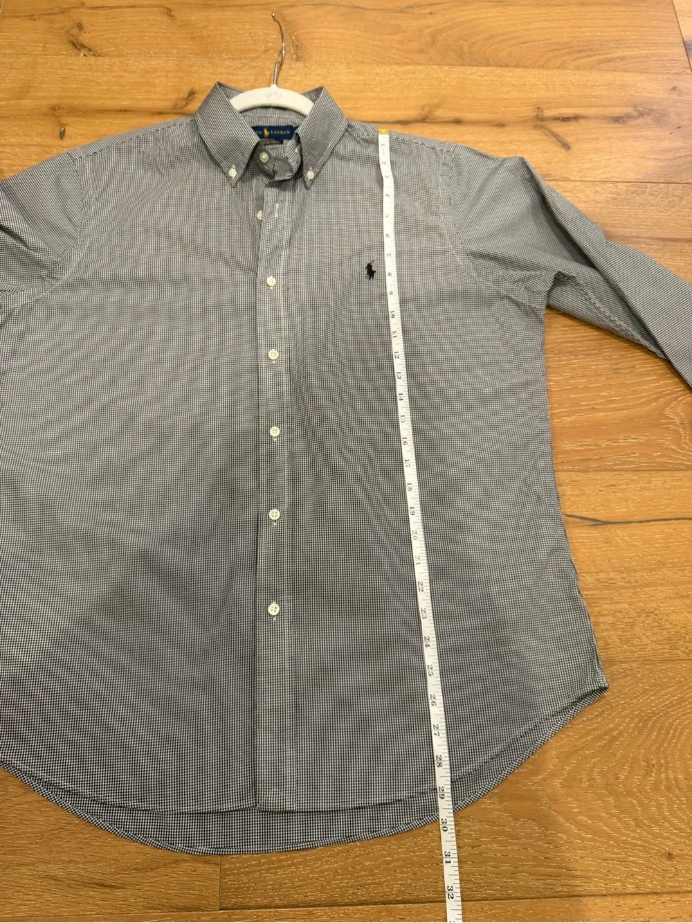Ralph Lauren Black & White Micro-Check Button-Down Shirt - size Large - Picture 6 of 7